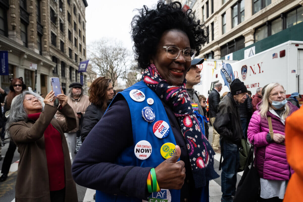 Union members attend the Triangle Shirtwaist Factory Fire Commemoration
