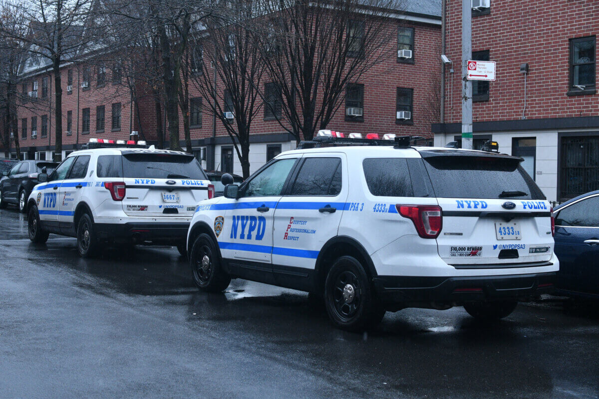 Police at the Brooklyn shooting scene