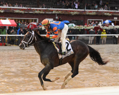 Forte winning Hopeful Stakes at Saratoga