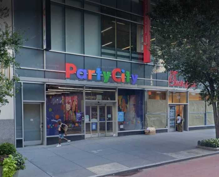 Party City closed 22 stores nationwide, including two in Manhattan and one in the Bronx. The 223 West 34th St., pictured, is one that were shuttered.