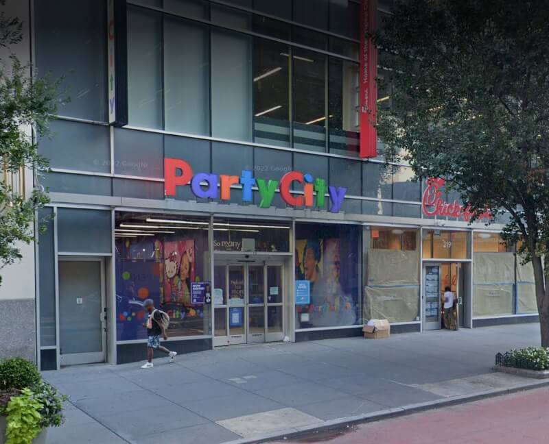 Party City closed 22 stores nationwide, including two in Manhattan and one in the Bronx. The 223 West 34th St., pictured, is one that were shuttered.