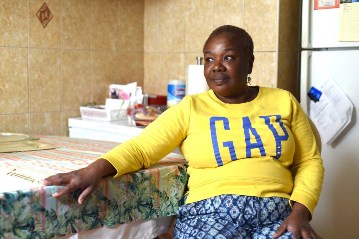 Camey King inside her apartment at 737 Alabama Ave in East New York, Brooklyn. King is currently facing eviction from her new landlord who bought the building after the former owner was foreclosed upon.