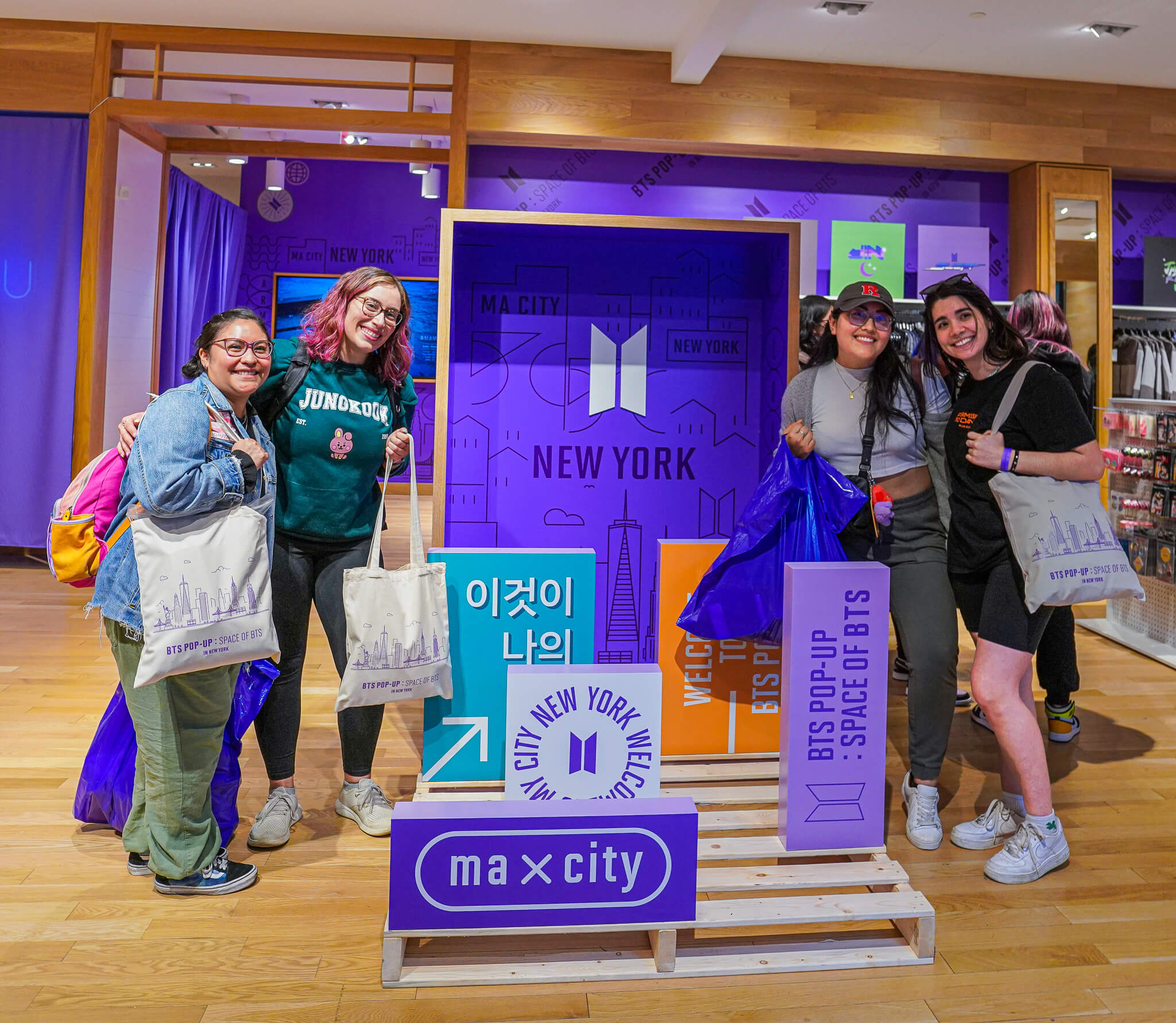 All about loving each other': BTS pop-up shop in Hudson Yards draws  hundreds of K-pop fans