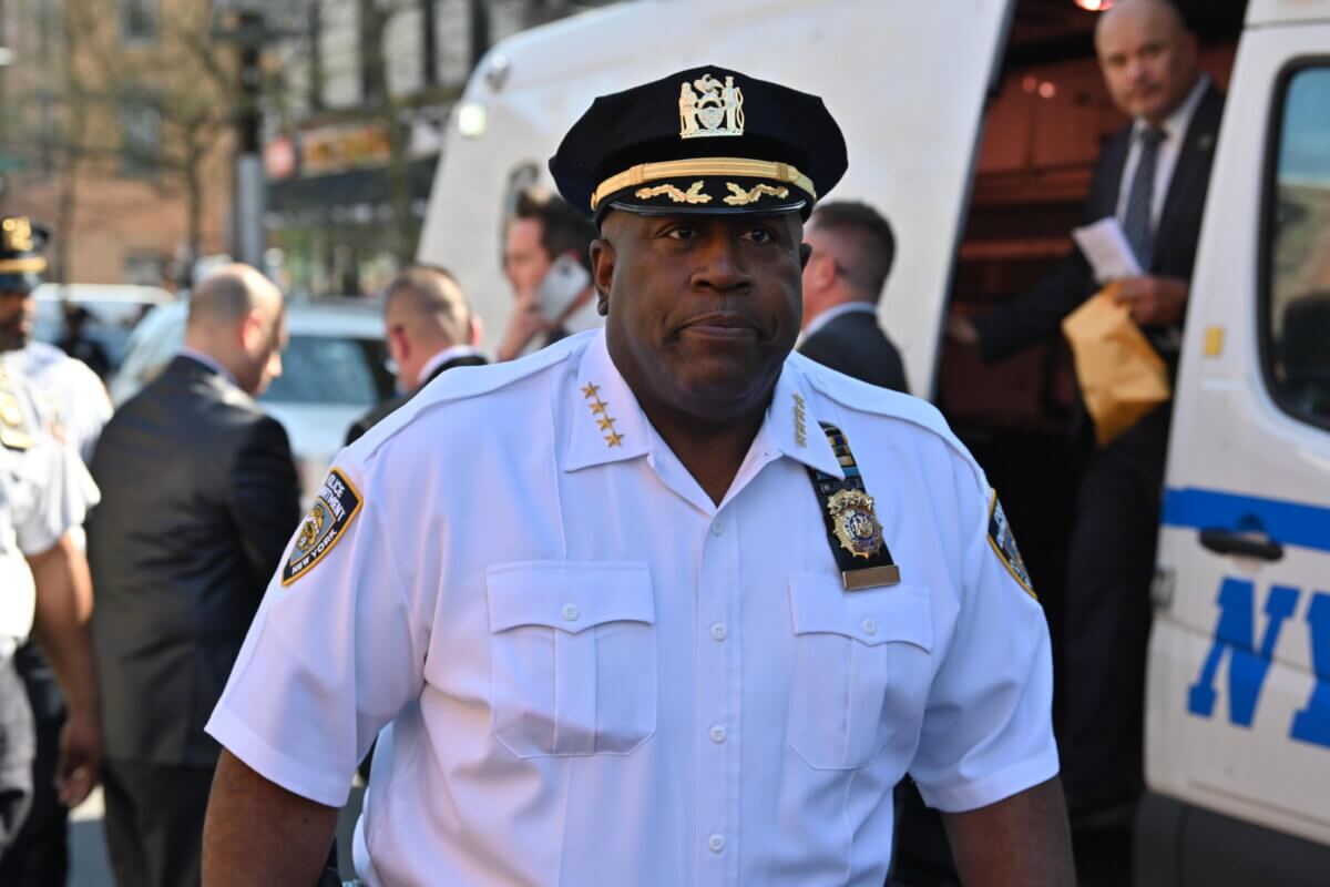 Chief of Department Jeffrey Maddrey at Brooklyn police shooting scene