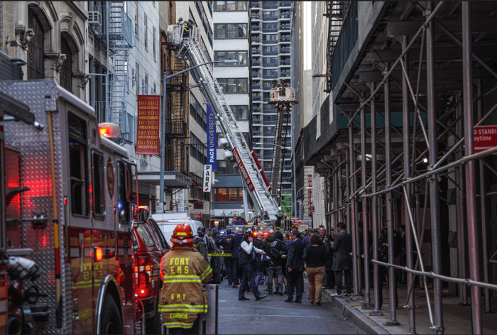 massive emergency response following a garage collapse