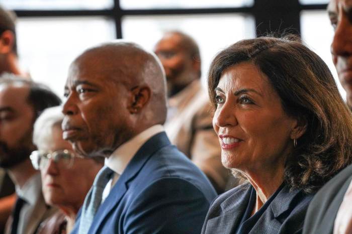 NYC elected official Eric Adams and Kathy Hochul announce affordable housing plan