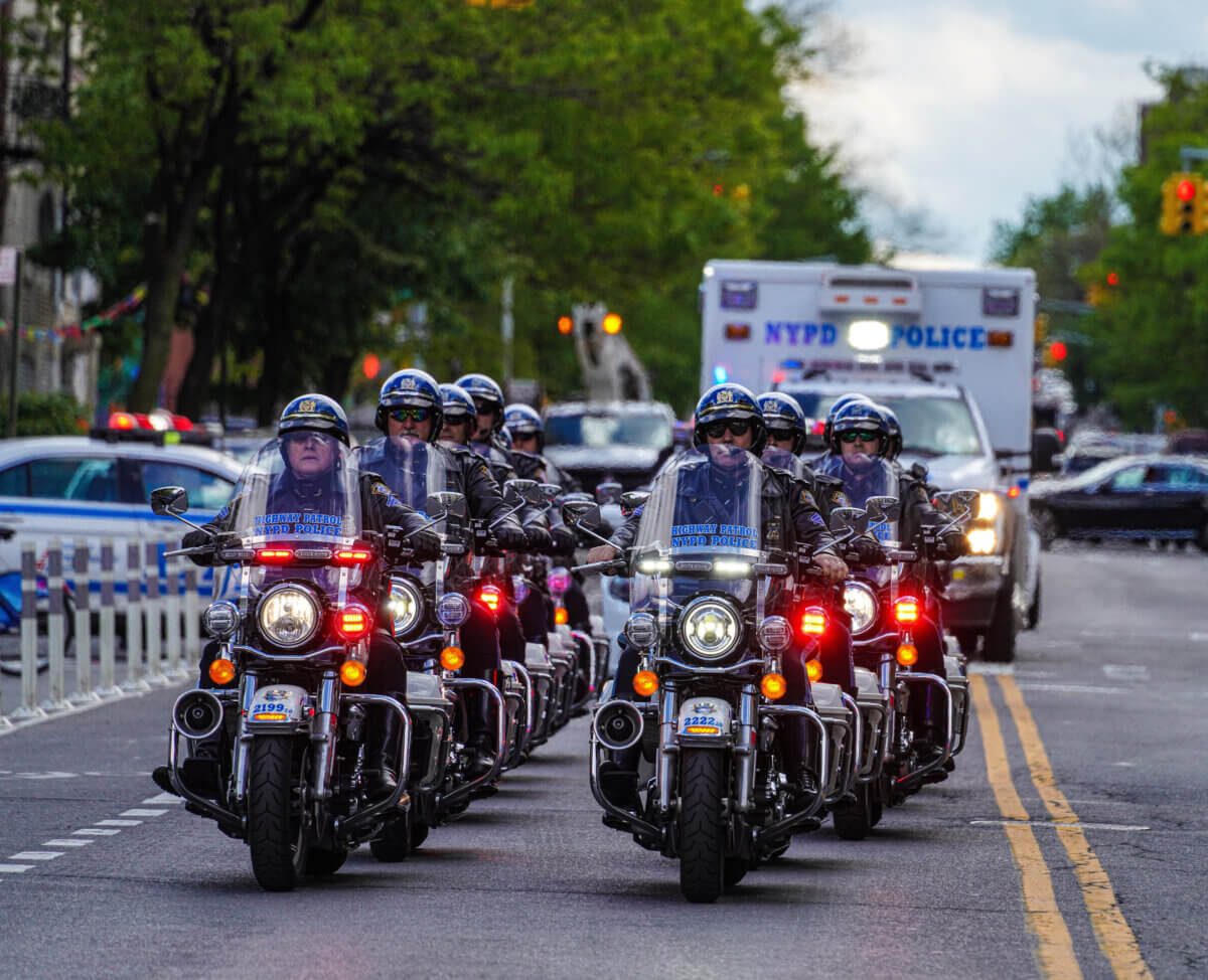 NYPD officers escort Troy Patterson's body after his death