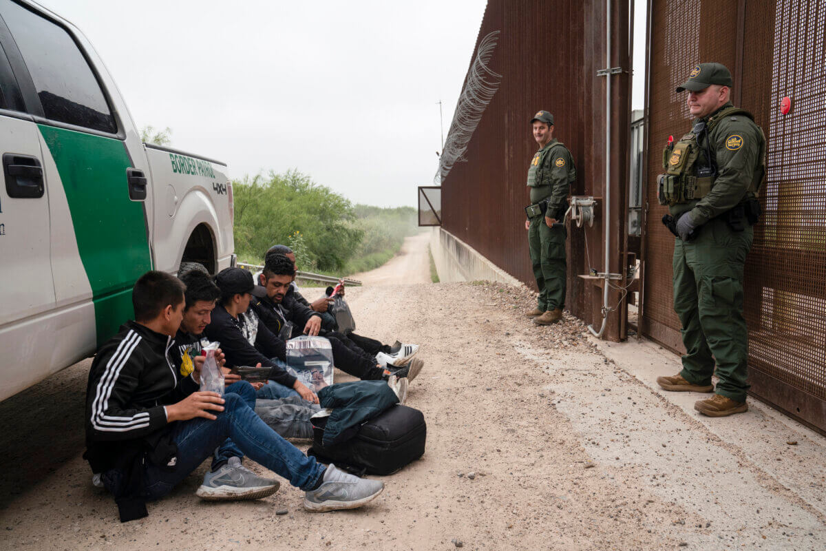 Migrants cross the border illegally in Texas