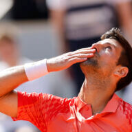 Novak Djokovic in the first round of the French Open