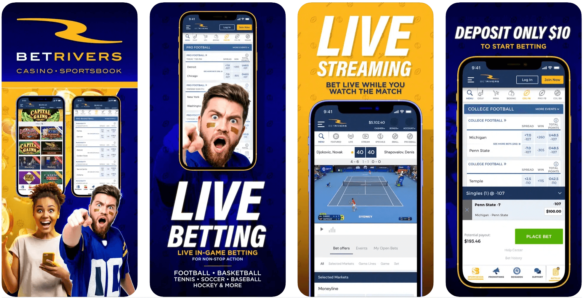 NJ Online Casino Apps - Best New Jersey Gambling Sites 23 BetRivers Online Casino App Store Screenshot