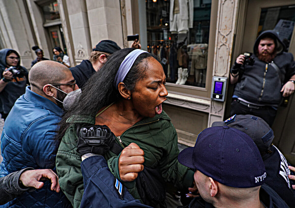 NYPD clashes with protesters seeking justice for homeless man killed in