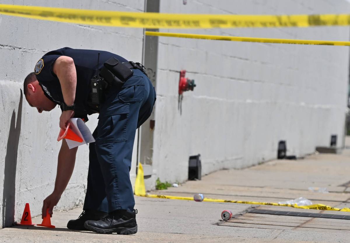 Police at shooting scene