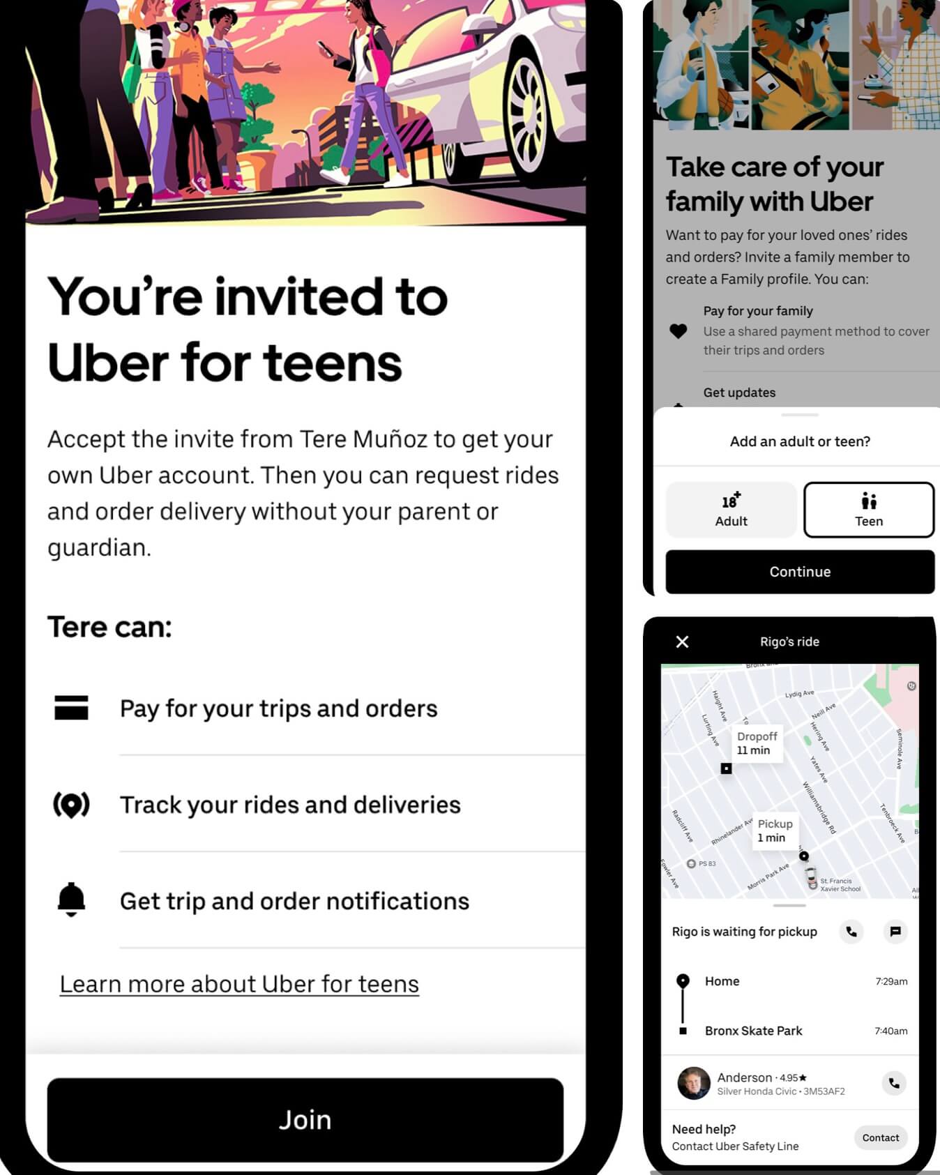 Uber launches new ride and food delivery feature for teenagers in New York City 3 Uber launched a new ride feature