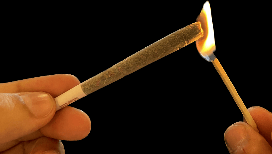 Cannabis joint lit up