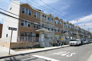 Low-income rowhouses in the Rockaways, Queens, New York City