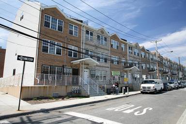 Low-income rowhouses in the Rockaways, Queens, New York City