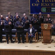 Outgoing NYPD top cop Keechant Sewell gets standing ovation