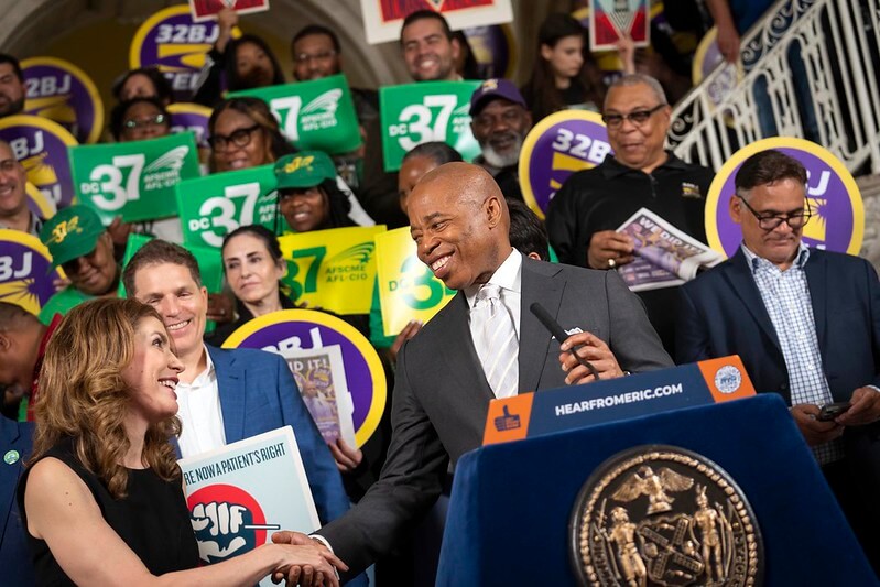 Mayor Eric Adams with City Council Member Julie Menin