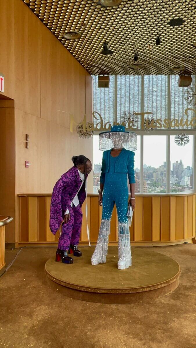 Billy Porter checks out his Madame Tussauds New York wax figure