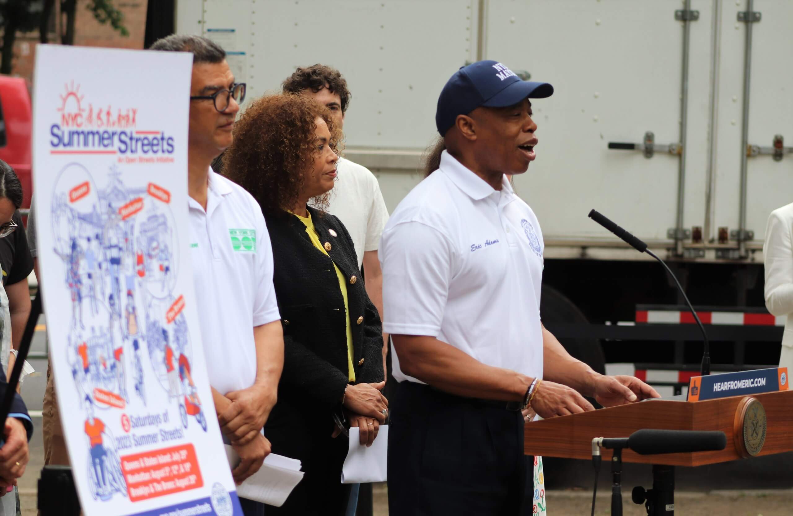 Mayor Adams, Dot Commissioner Rodriguez in Queens to Announce “Summer Streets” To All Five Boroughs (Photo by Michael Dorgan)