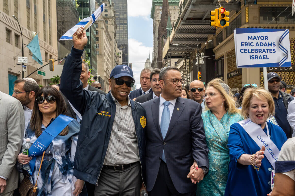 Mayor Eric Adams marches in Israel Parade Celebration