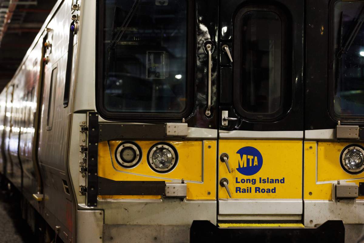 An LIRR M7 train at Hudson Yards.