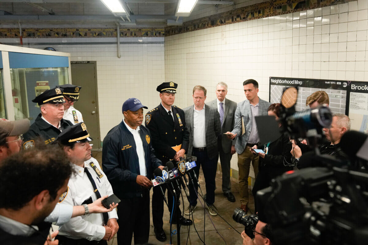 Mayor Eric Adams holds press conference in Brooklyn