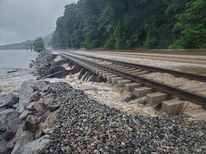 A bridge too far: MTA outlines mammoth 20-year plan to address climate change, aging infrastructure 5 Severe flooding on Metro-North's Hudson Line, which led to a partial closure