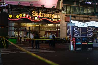 Teenagers shot and Times Square