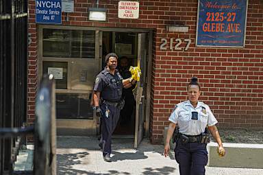 Police at Bronx apartment building where woman had throat slit