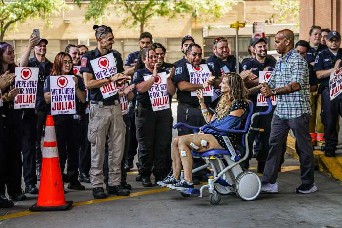 ‘We’re here for you Julia:’ EMT who was stabbed by patient released from Upper West Side Hospital 9