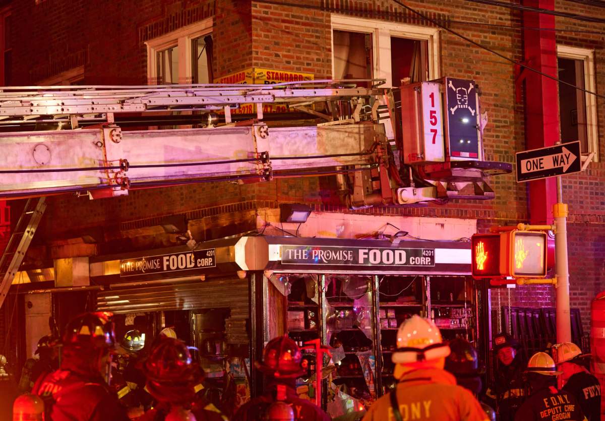 Firefighters battled a lithium ion battery fire at The Promise Food Corp on Monday night.