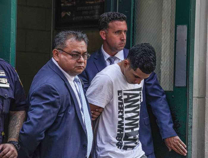 Police arrested 19-year-old Luis Gil on Friday in the Midtown North Precinct for allegedly stabbing 35-year-old Hugo Morales to death at Pier 84 earlier this month.