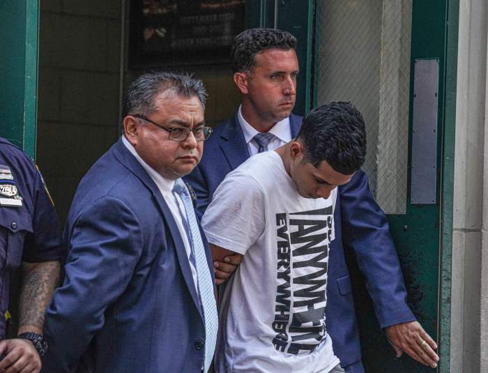 Police arrested 19-year-old Luis Gil on Friday in the Midtown North Precinct for allegedly stabbing 35-year-old Hugo Morales to death at Pier 84 earlier this month.