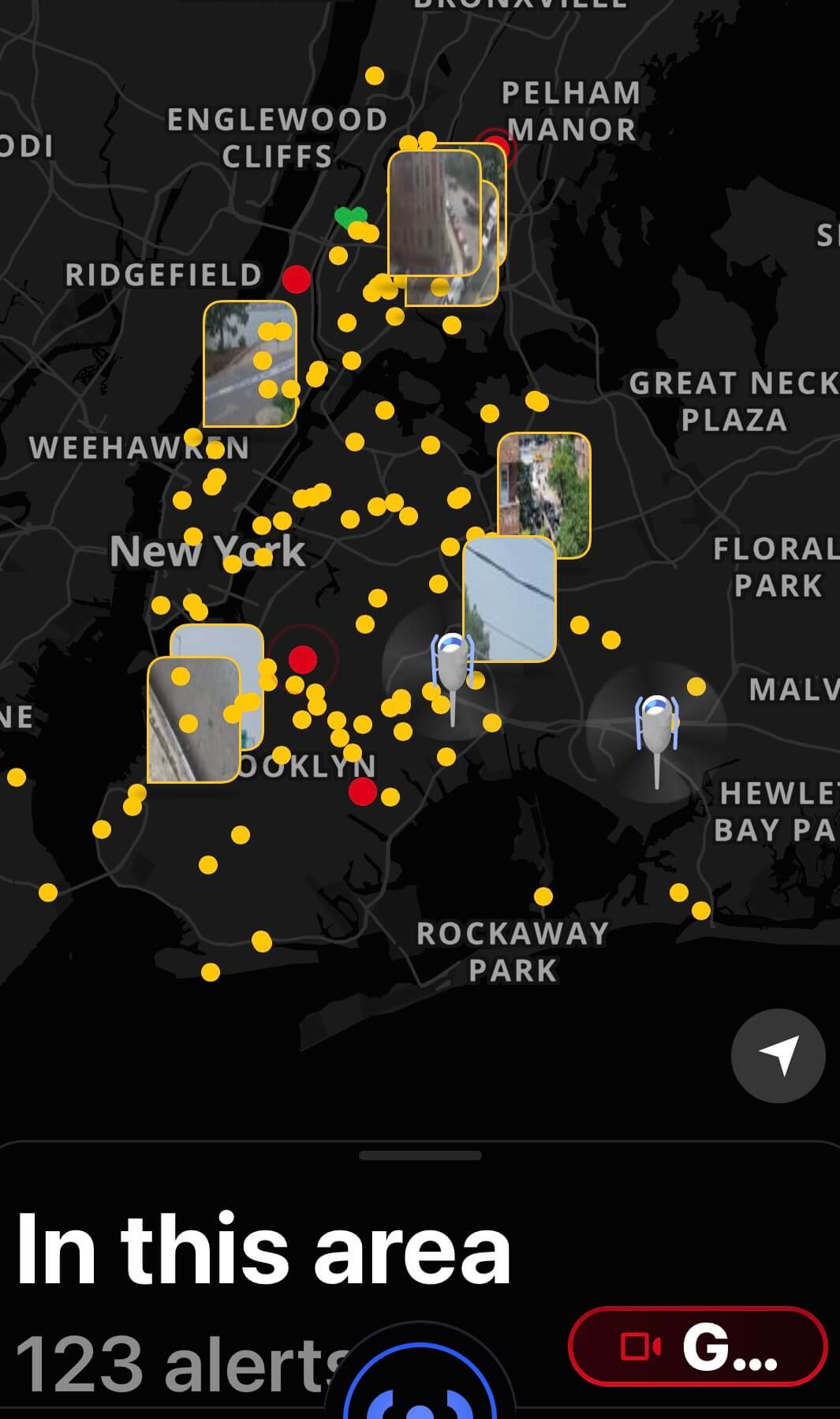 Screenshot of Citizen app map