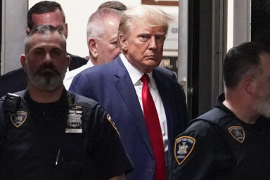 Donald Trump at April arraignment in New York