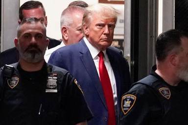 Donald Trump at April arraignment in New York