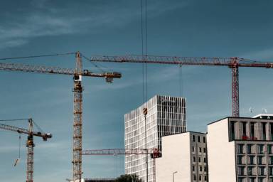 Construction cranes in Berlin, Germany