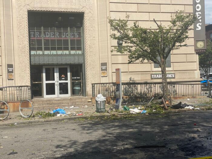 The scene of the Friday morning crash in Brooklyn.