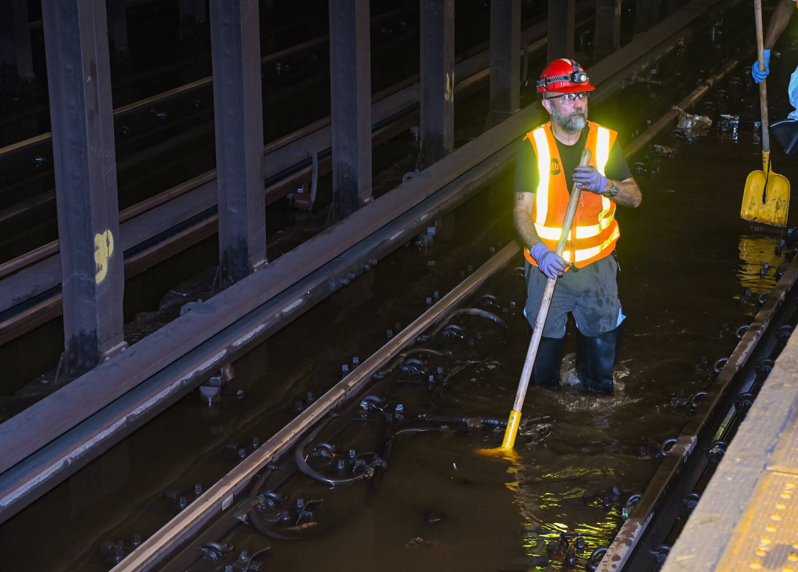 A water main broke at Times Square
