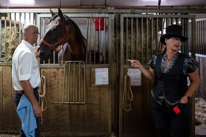 NYC carriage horse dies of colic in Midtown stable, reigniting controversy 5 A horse hangs out with veterinarian Dr. Gabriel Cook (left) and carriage driver Christina Hansen