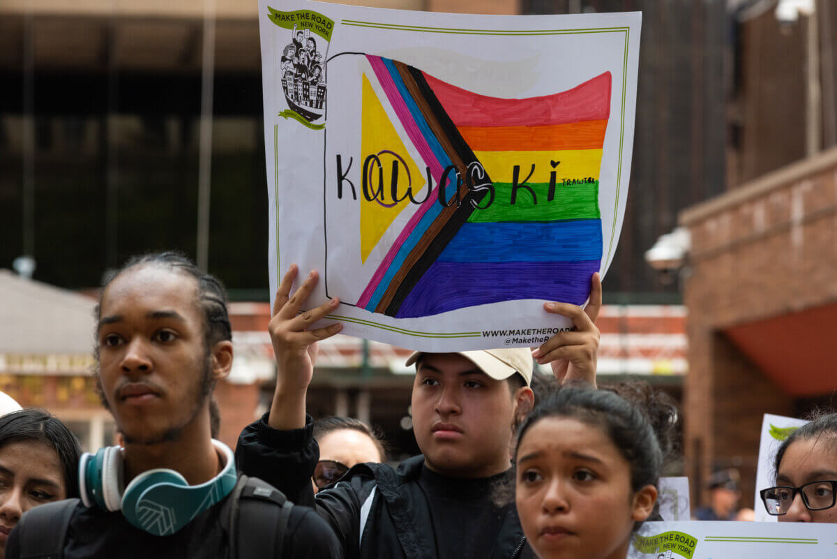 A coalition of youth groups demand justice for Kawaski Trawick
