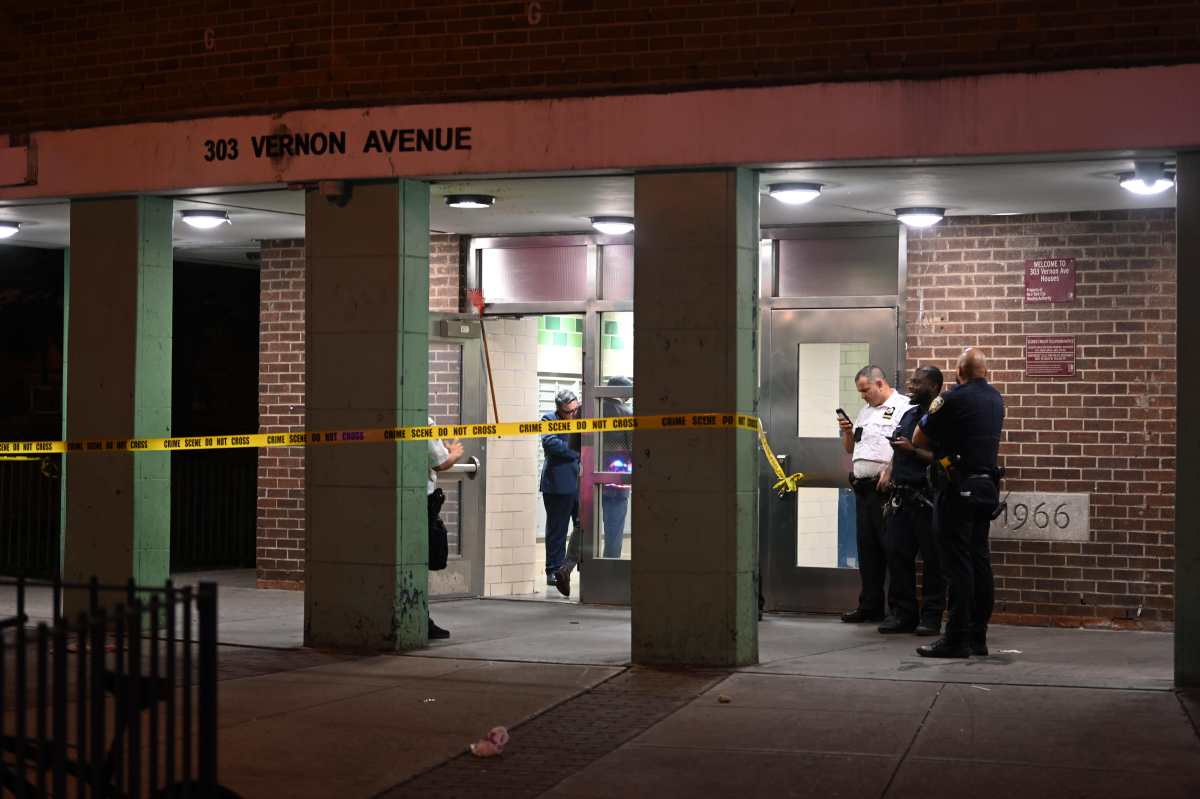 Police at Brooklyn shooting scene