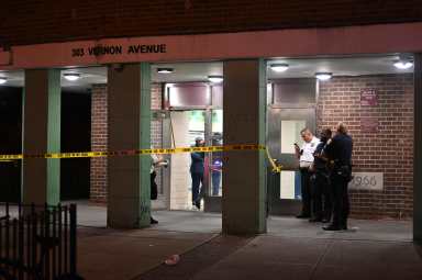 Police at Brooklyn shooting scene