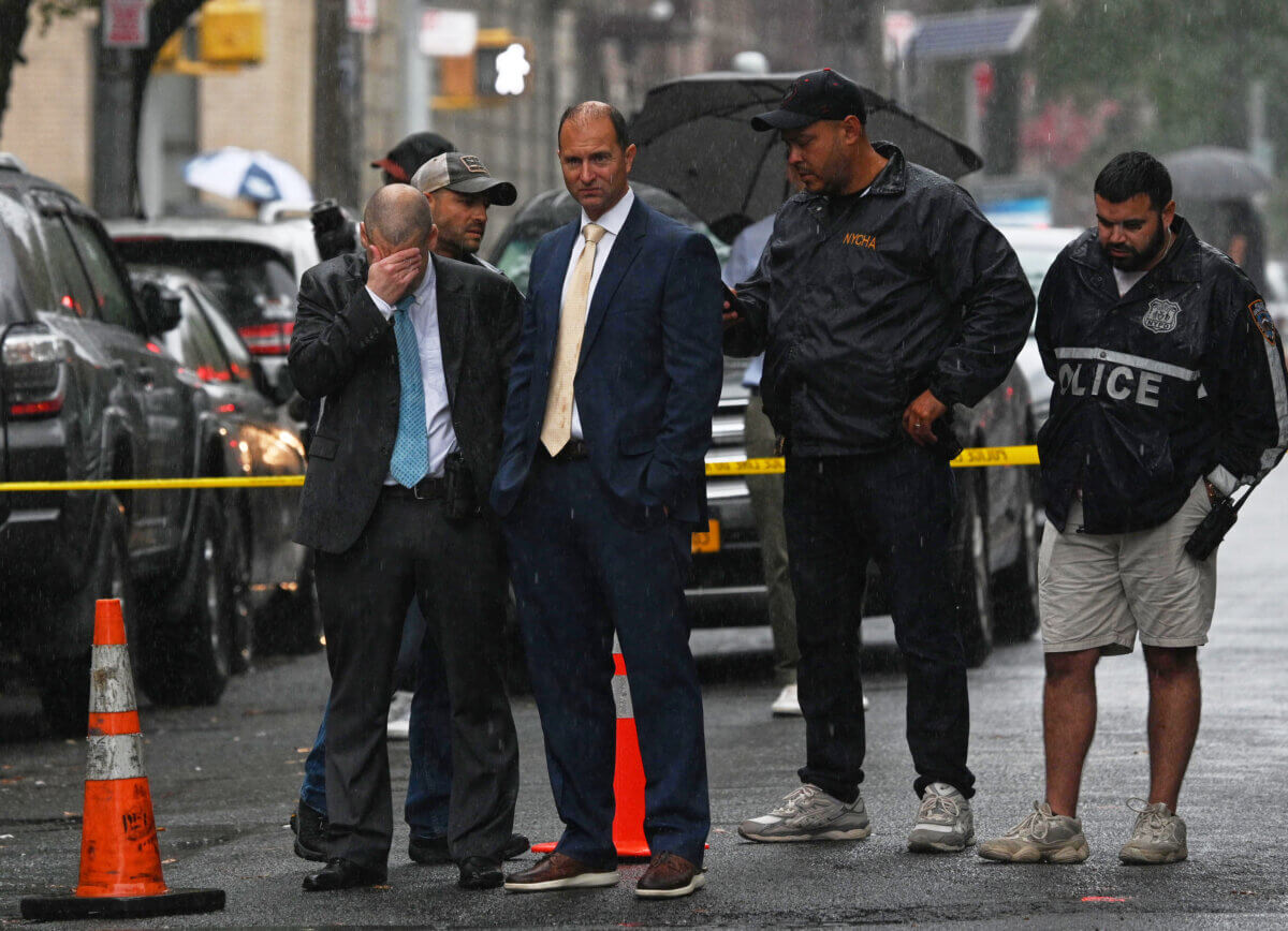 NYPD detectives at Brooklyn double shooting scene
