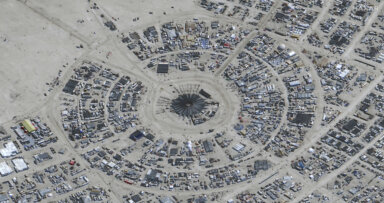 Satellite image of Burning Man festival
