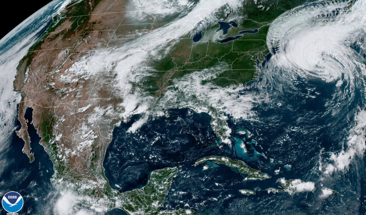 Hurricane Lee on satellite image heading to New England