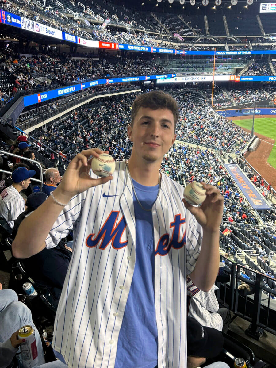 Long Island man after catching two foul balls at Citi Field