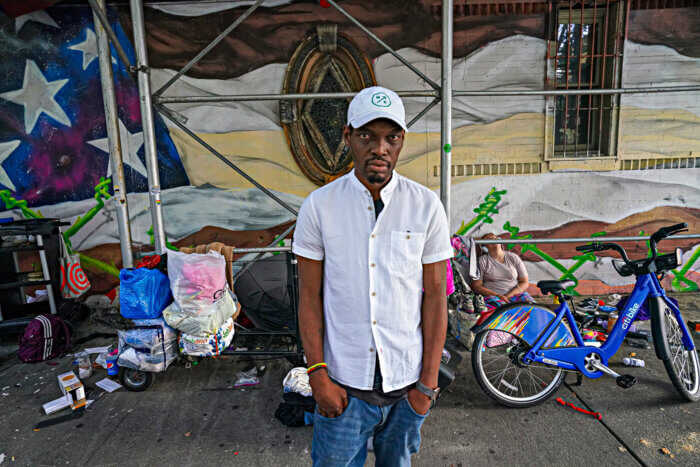 Donald Johnson at Lower East Side homeless encampment