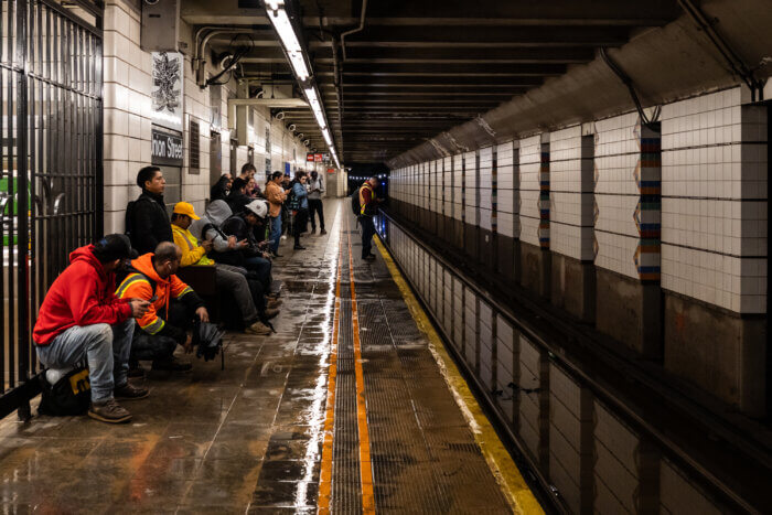 NYC flooding impacts Brooklyn subway station as commuters wait